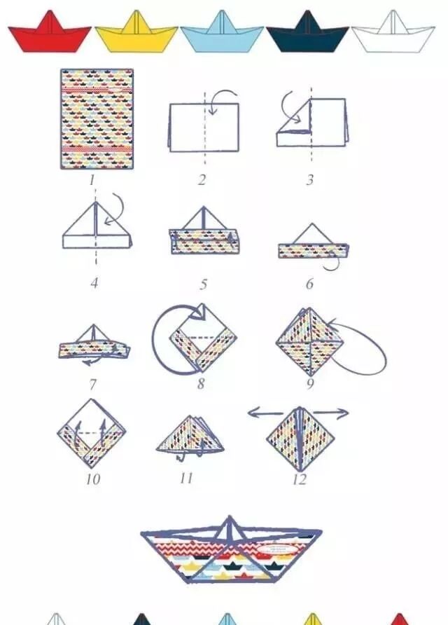 Step 2 of Making Hanging Paper Boat Decoration
