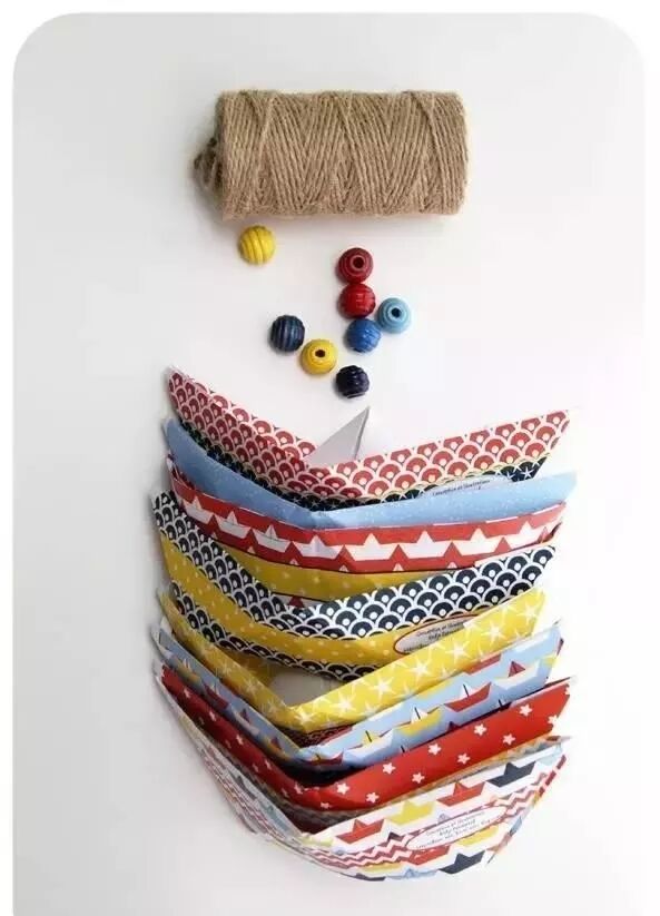 Step 3 of Making Hanging Paper Boat Decoration