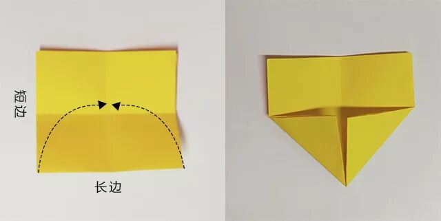 Fold corners along center line