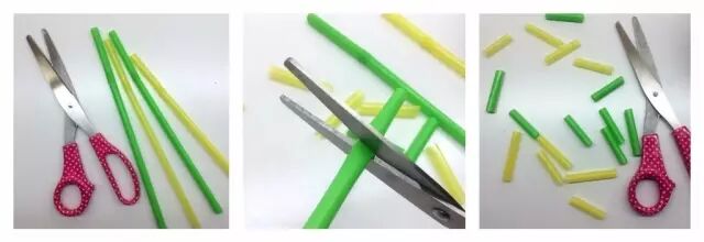 Cut straws into segments