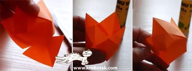 Cut slits and roll into flower