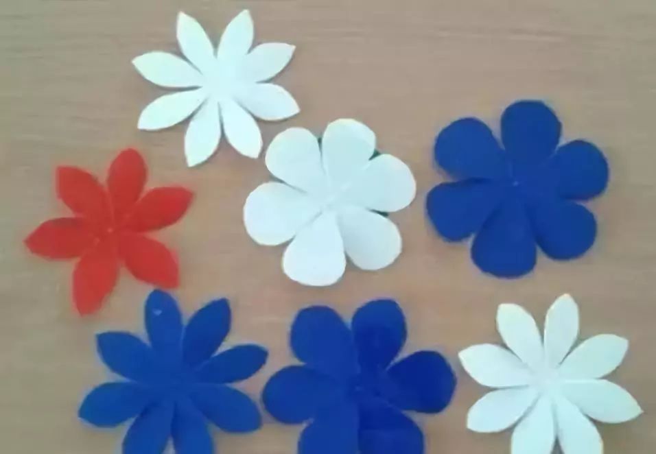 Cut flowers from colored paper