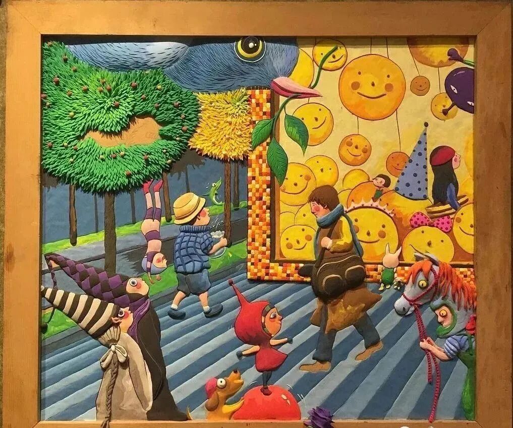 DIY three-dimensional clay relief paintings