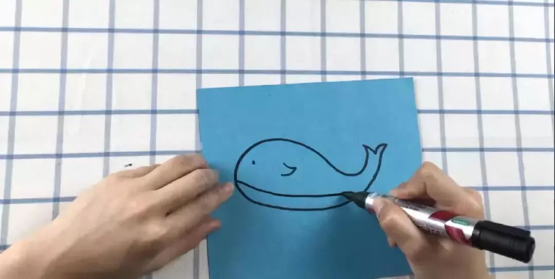 Draw the outline of a blue whale