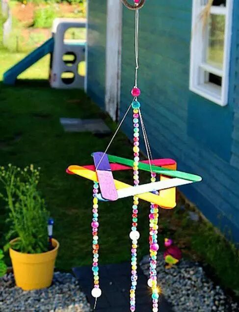 Display of Cute Popsicle Wind Chimes