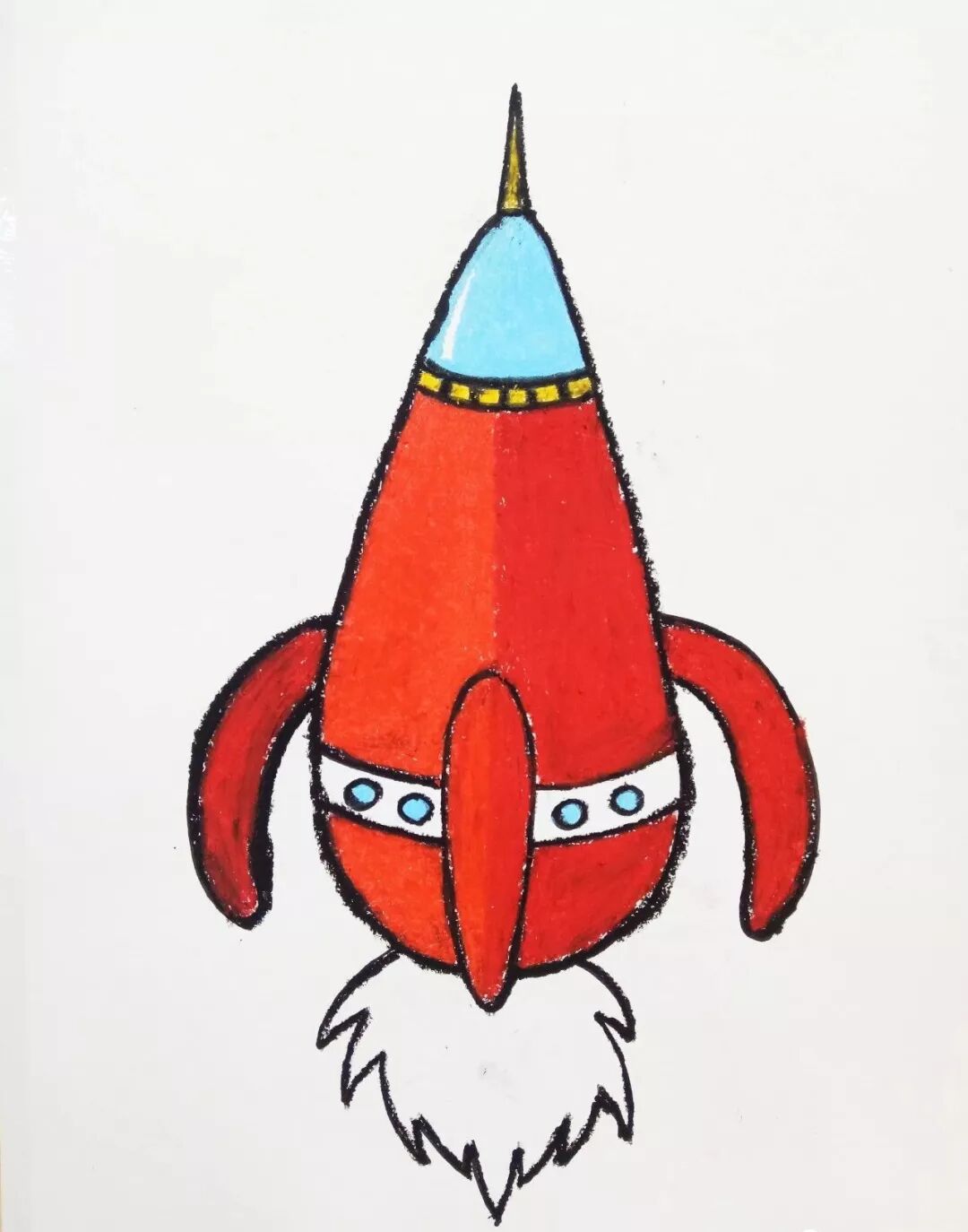 Step 2 of painting the spaceship