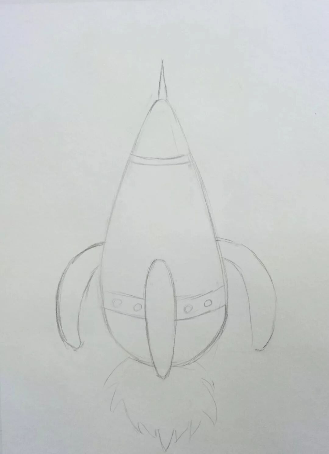 Draw a spaceship on a piece of paper