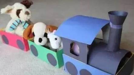 Cardboard car and train