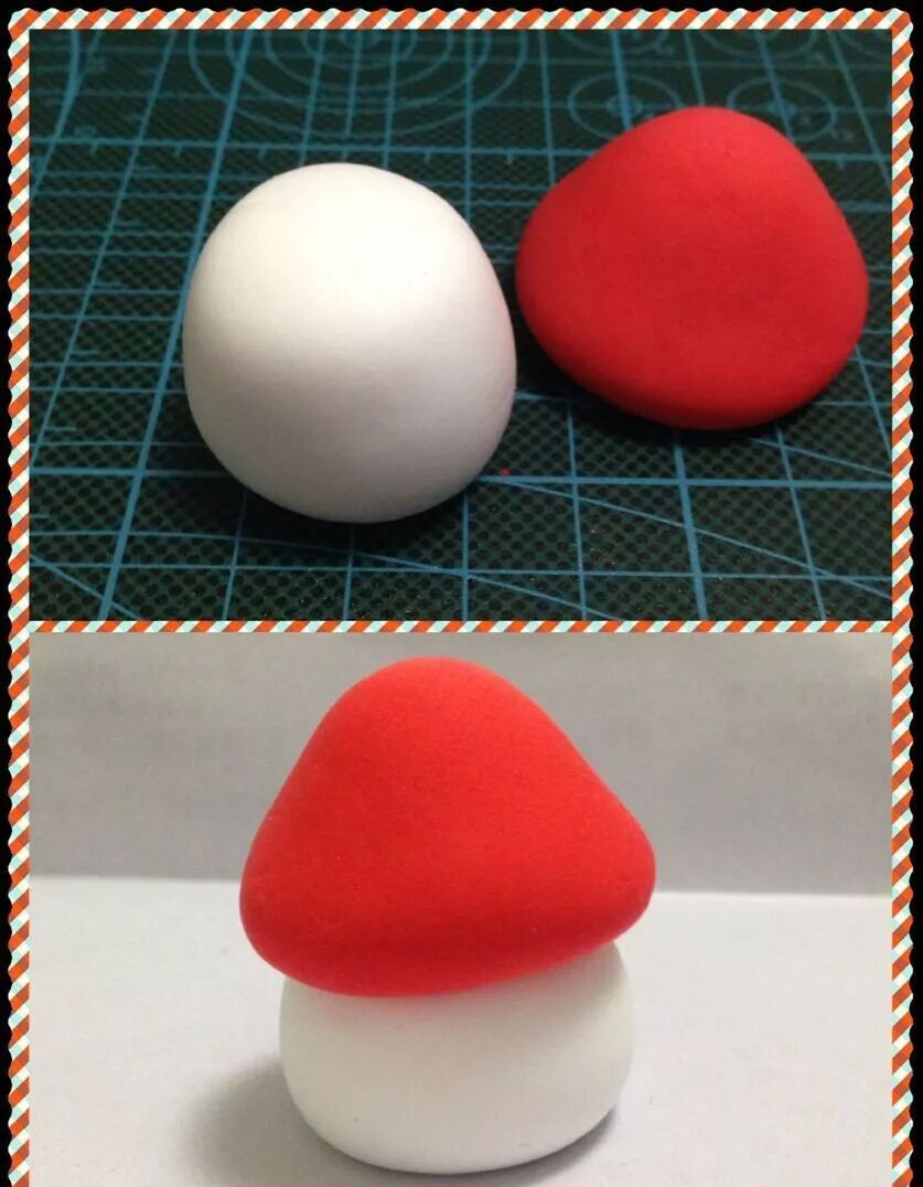 Press the white circle onto the mushroom